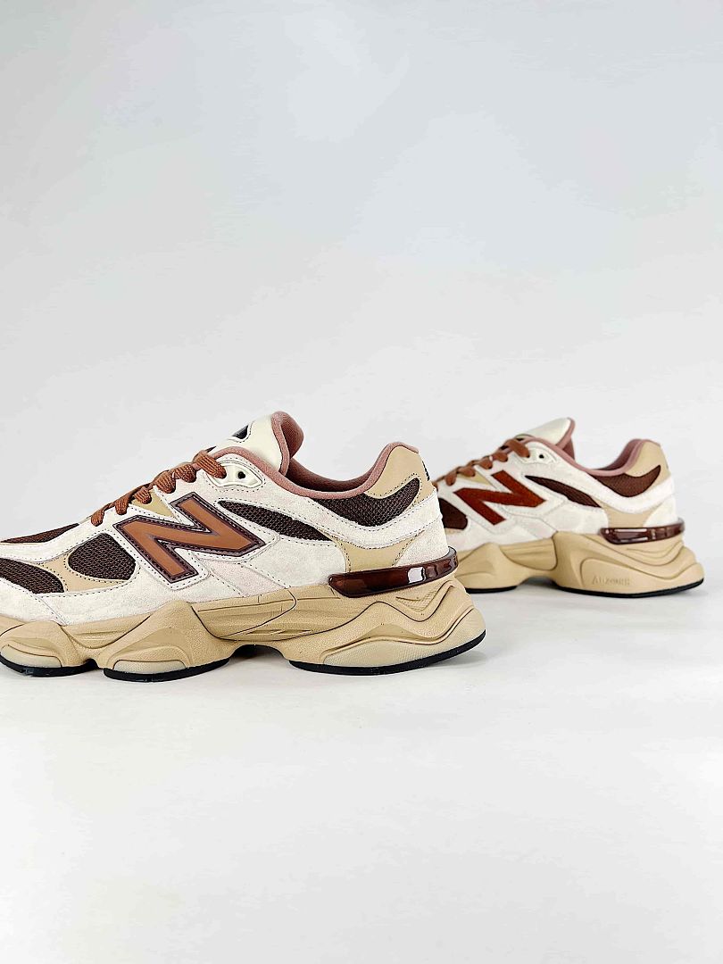 New Balance 9060 U90603O7 Cream Brown Beige Retro Chunky Sneakers for Women and Men