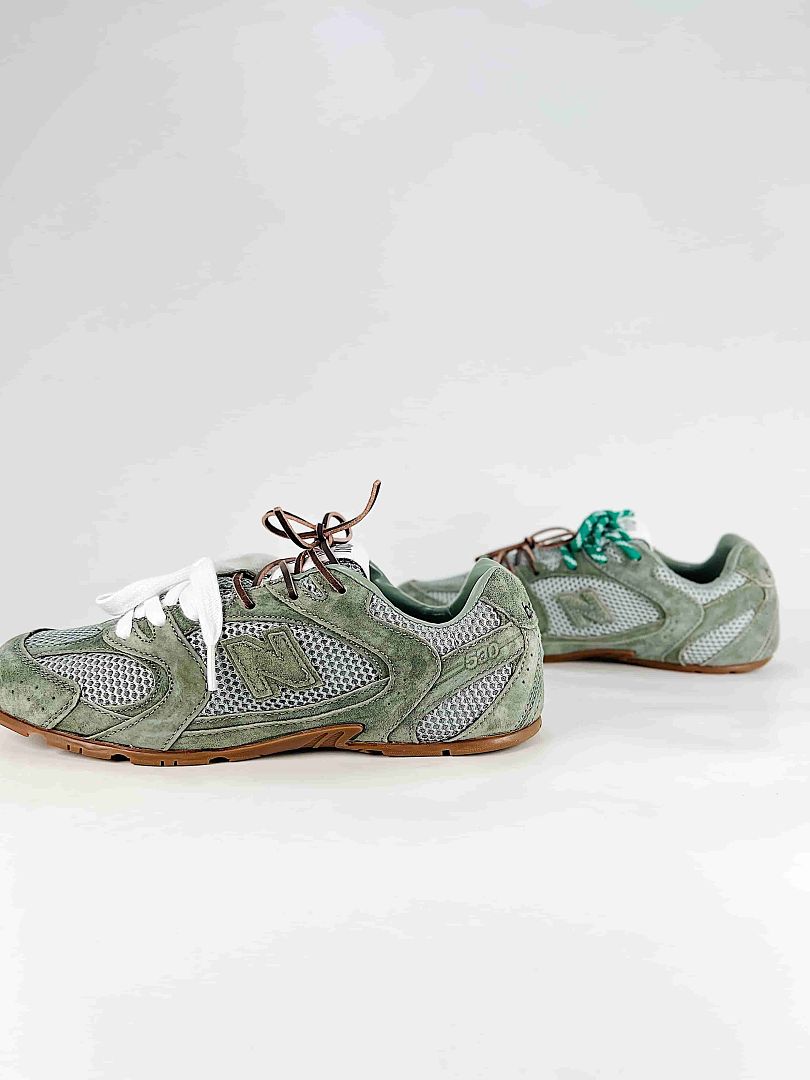 Miu Miu x New Balance 530 Sage Green Mesh Retro Low Top Sneakers Women Men