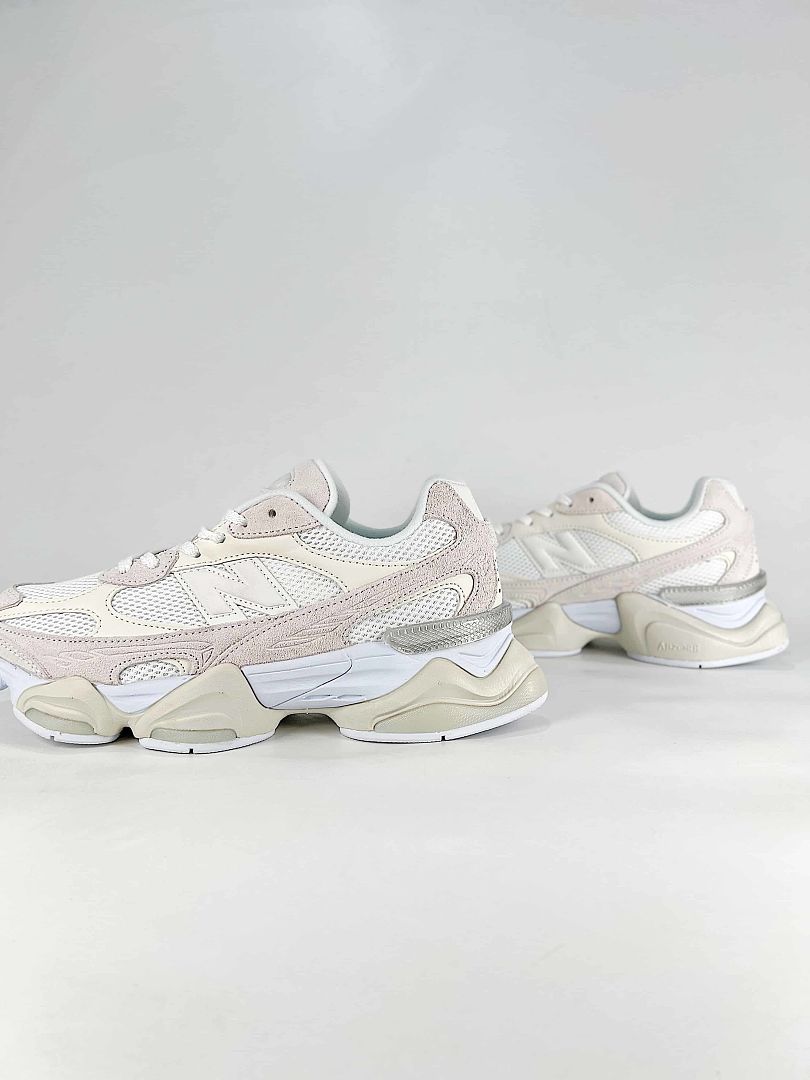 New Balance 9060 U90604RL Cream White Mesh Chunky Retro Sneakers for Women and Men