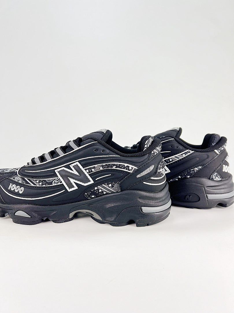 New Balance 1000 Black Paisley Chunky Sneakers Retro Y2K Low Top Shoes Women Men