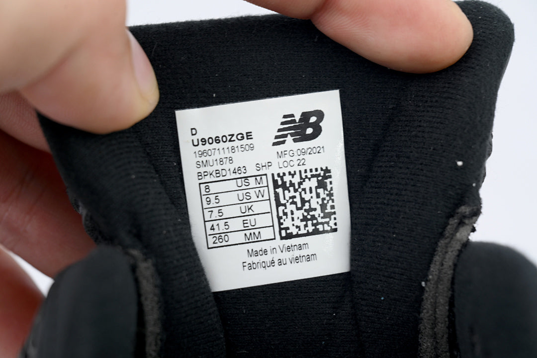 New Balance 9060 'Black Cat' U9060ZGE Women's & Men's Black Chunky Sneakers