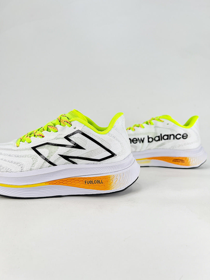 New Balance FuelCell Elite v3 MRCXCA3 White Neon Yellow Running Shoes Womens and Mens