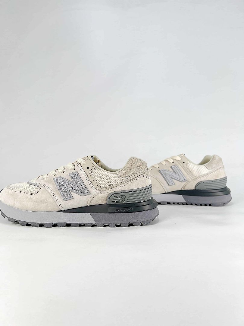 New Balance 574 U574LGAF Womens Mens Cream Grey Retro Casual Sneakers