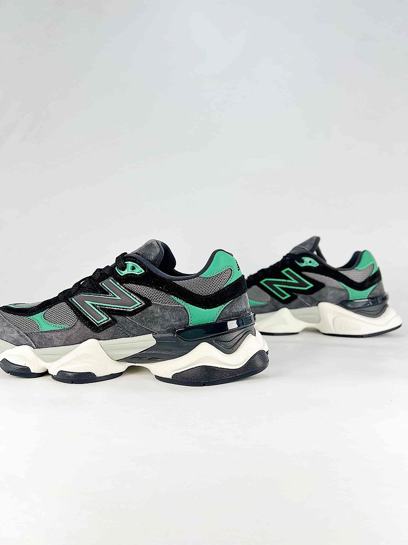 New Balance 9060 U906054Q Grey Black Green Retro Chunky Sneakers for Women and Men