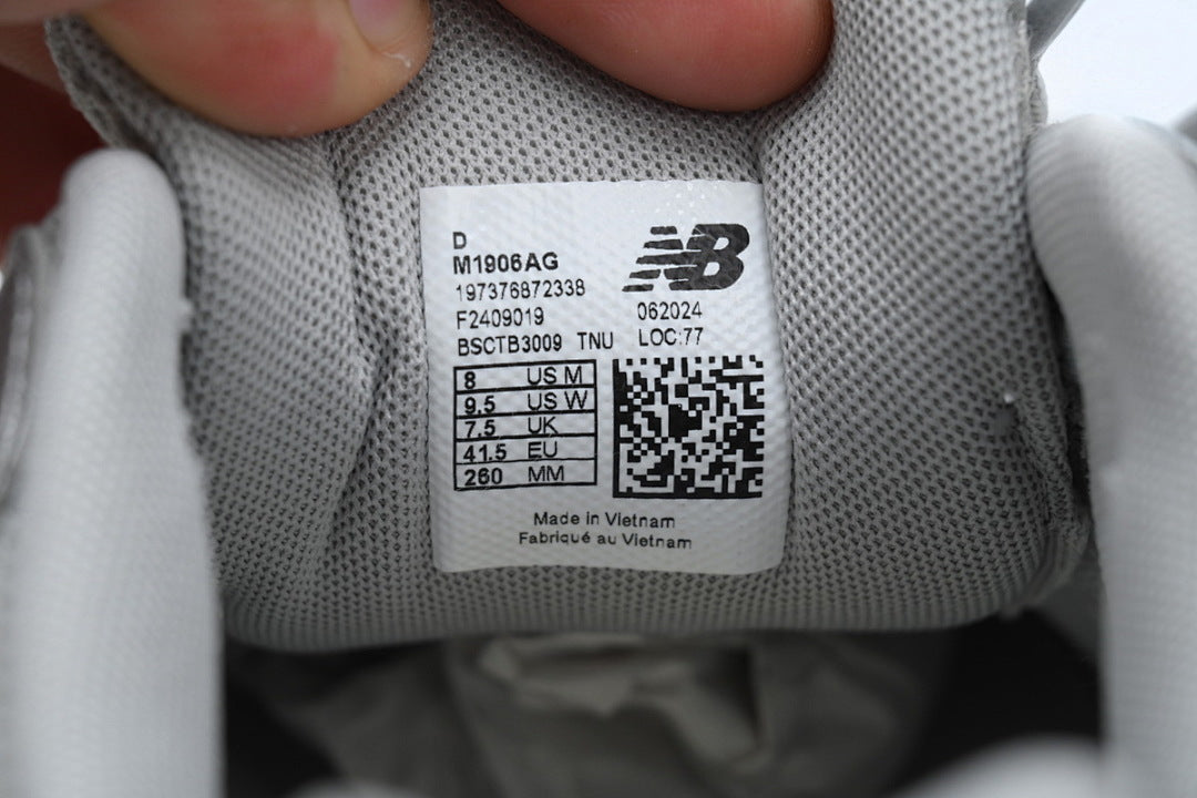 New Balance 1906A M1906AG Concrete Grey Silver Metallic Womens Mens Deconstructed Mesh Sneakers