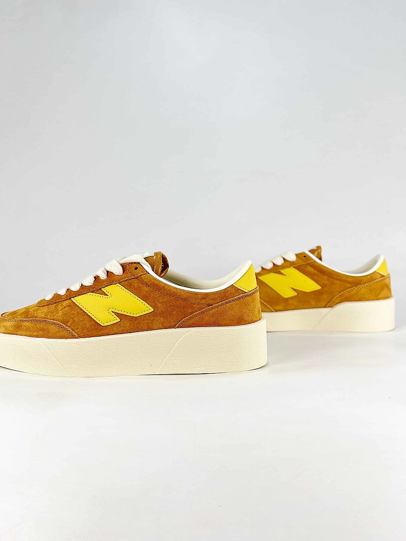 New Balance 750 U7504HH Brown Yellow Platform Retro Casual Sneakers for Women and Men