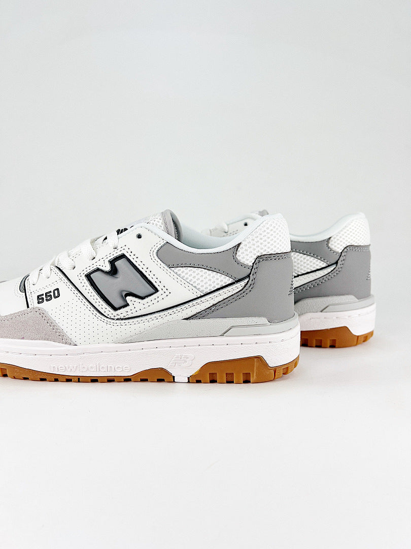 New Balance 550 BB550ESC White Grey Gum Womens Mens Retro Low Top Sneakers