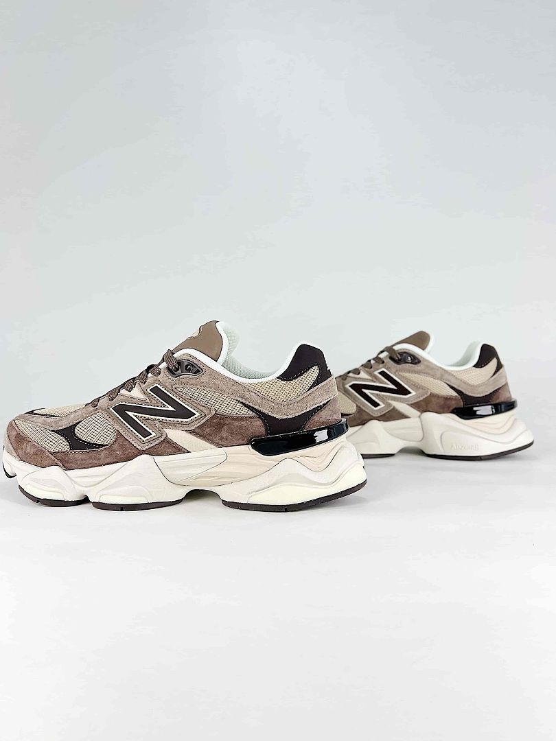 New Balance 9060 U90602JK Brown Cream Retro Chunky Sneakers for Women and Men