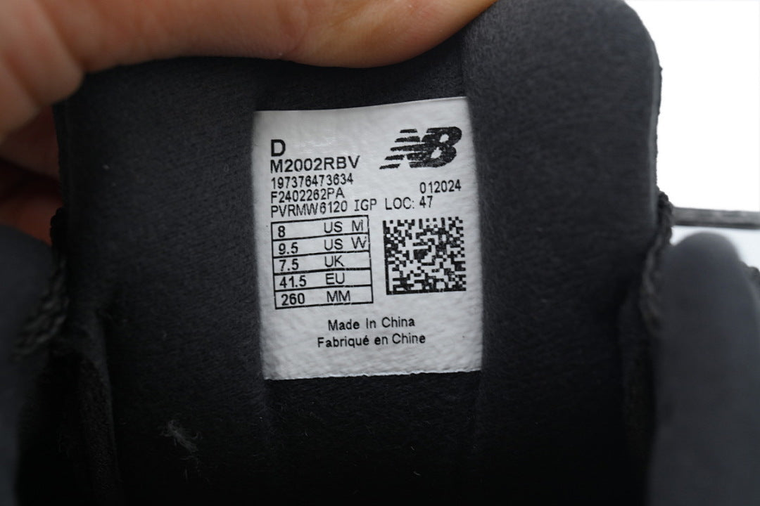 New Balance 2002R M2002RBV Women's Men's Black Grey Retro Lifestyle Sneakers