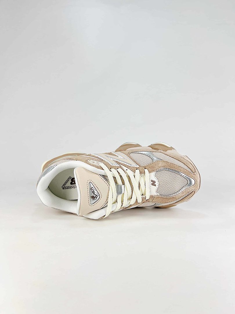 New Balance 9060 U9060ERM Beige Cream Silver Retro Chunky Sneakers for Women and Men