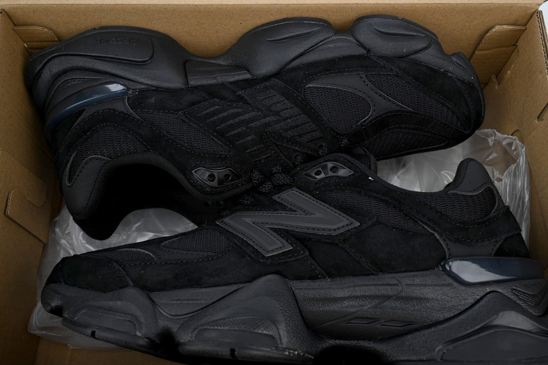 New Balance 9060 Triple Black U9060BPM Women's & Men's Retro Chunky Sneakers