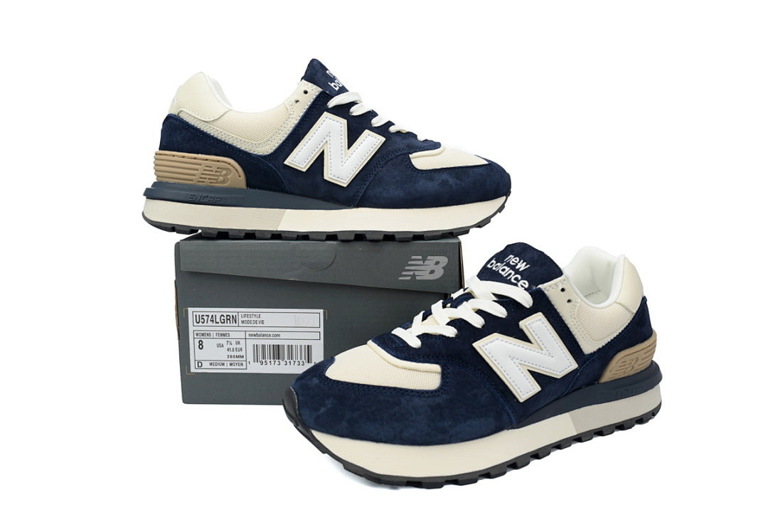 New Balance 574 Legacy U574LGRN Navy White Retro Sneakers | Women's & Men's Casual Shoes