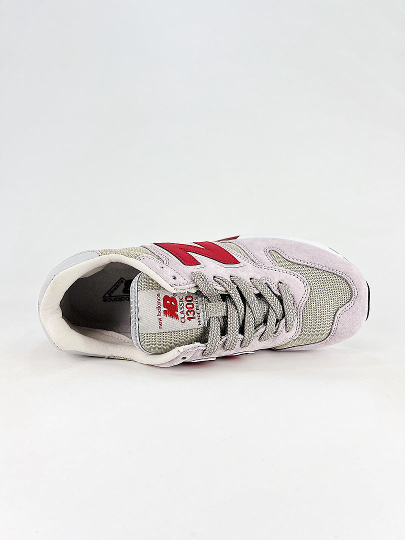 New Balance 1300 JP Grey Red Retro Casual Sneakers for Women and Men