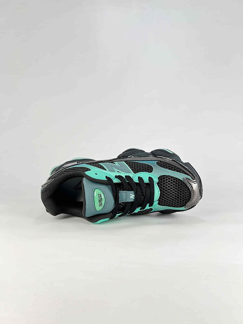 New Balance 9060 U9060873 Black Mint Green Metallic Silver Chunky Retro Sneakers for Women and Men