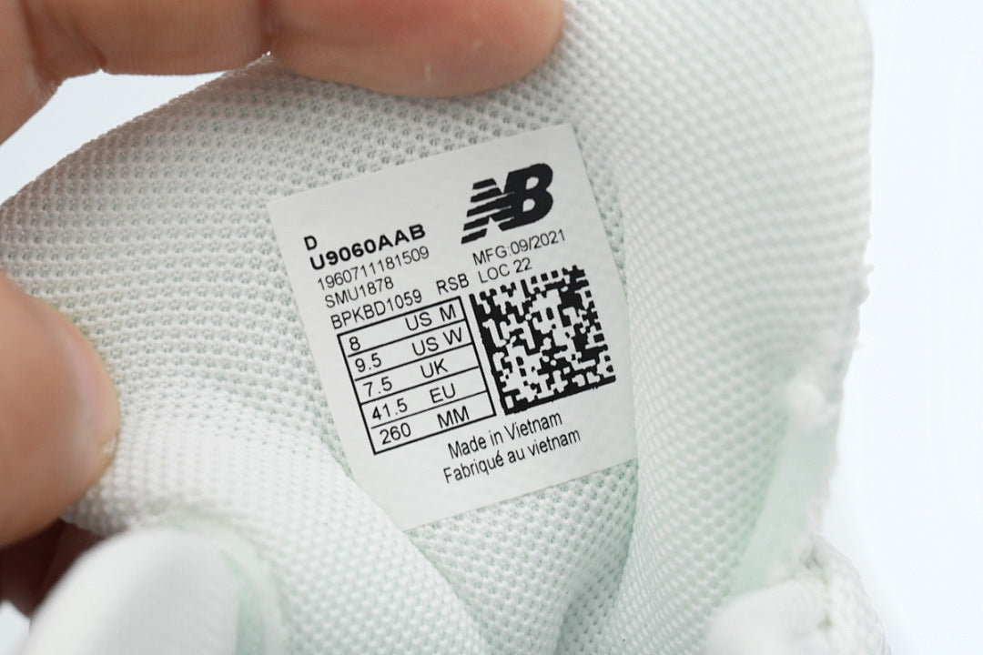 New Balance 9060 White Black U9060AAB Women's Men's Retro Chunky Sneakers