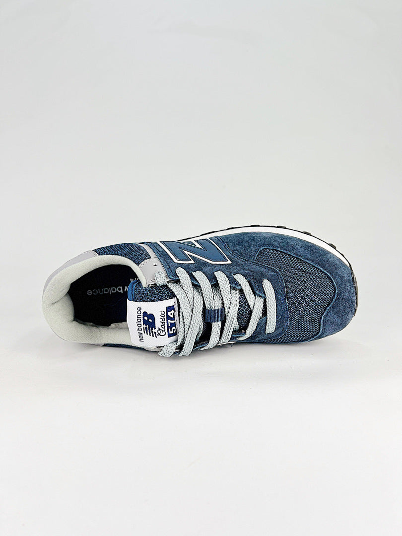 New Balance 574 Womens Mens Navy Blue Grey Retro Casual Sneakers
