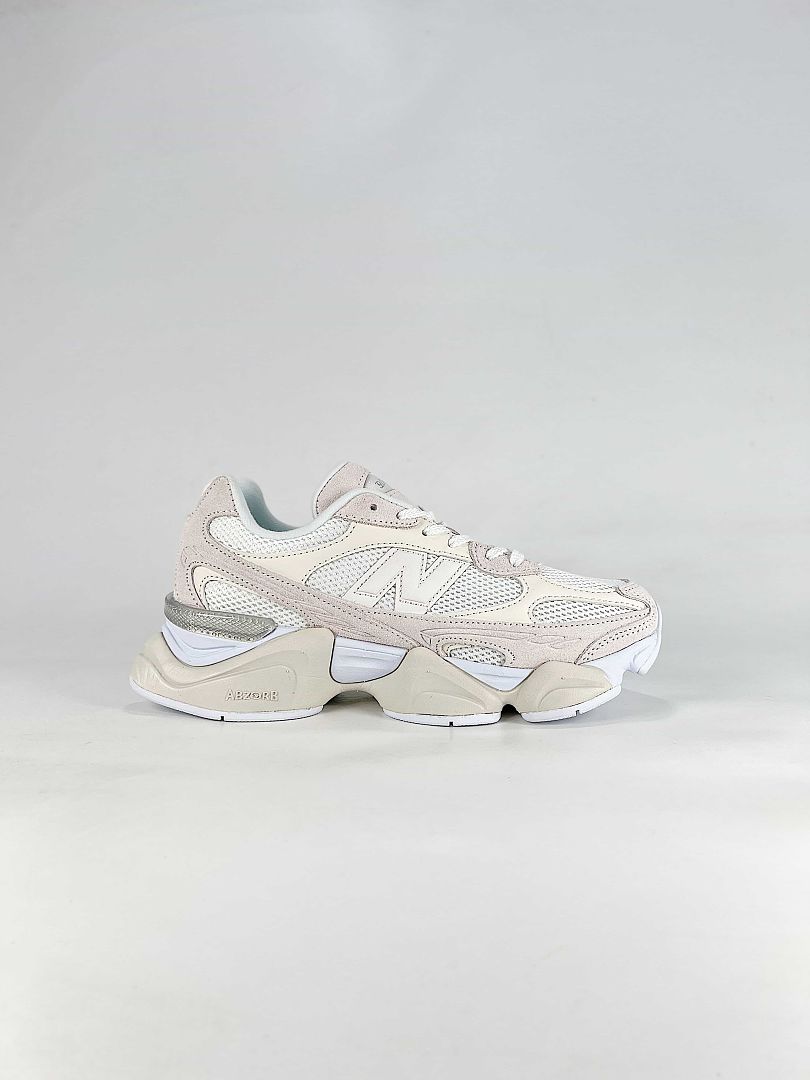 New Balance 9060 U90604RL Cream White Mesh Chunky Retro Sneakers for Women and Men