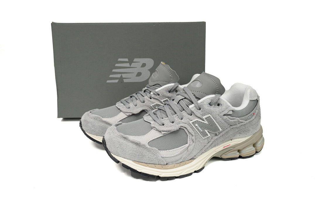 New Balance 2002R M2002RDM Light Grey Womens Mens Retro Distressed Mesh Sneakers