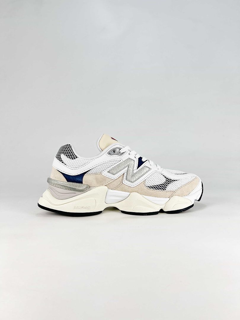 New Balance 9060 U90603MT White Cream Red Navy Retro Chunky Sneakers for Women and Men