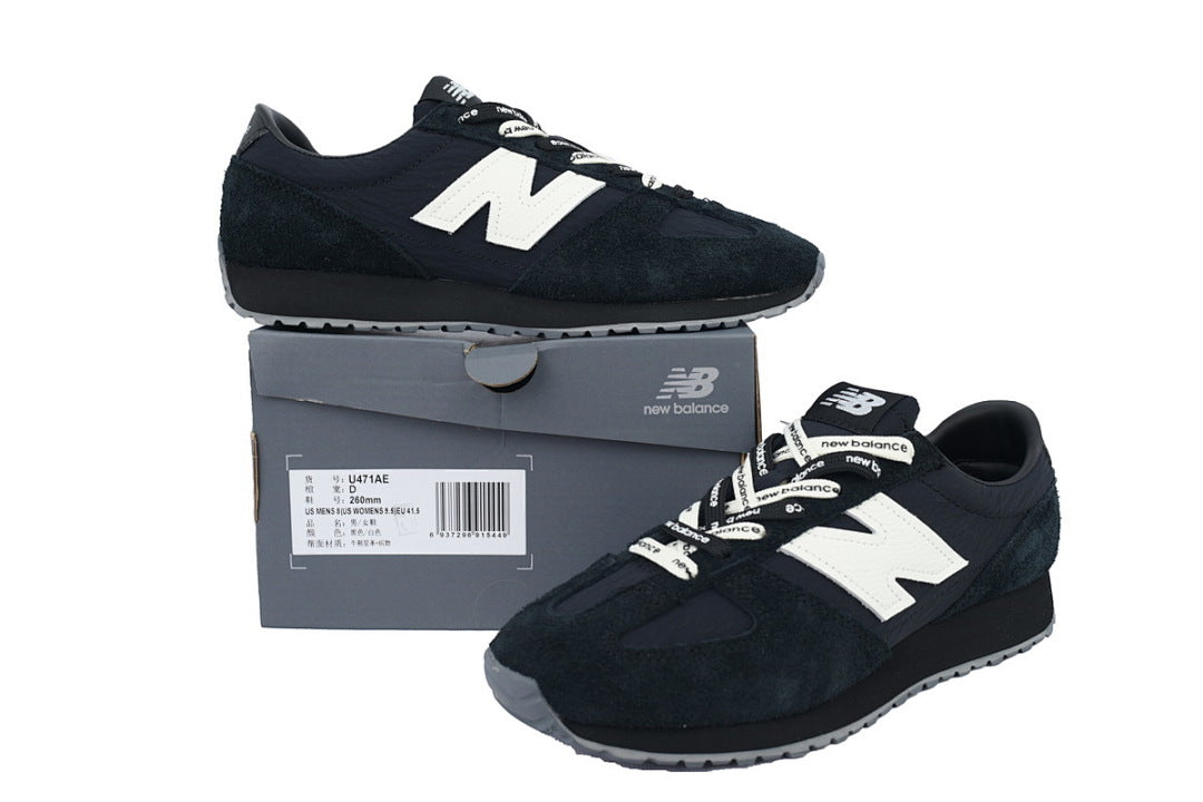 New Balance 471 U471AE Black White Retro Sneakers | Women's & Men's Casual Shoes