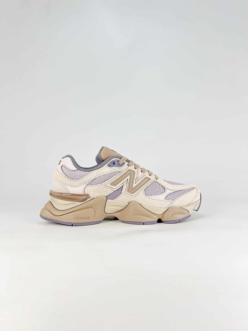 New Balance 9060 U9060152 Cream Beige Lavender Retro Chunky Sneakers for Women and Men