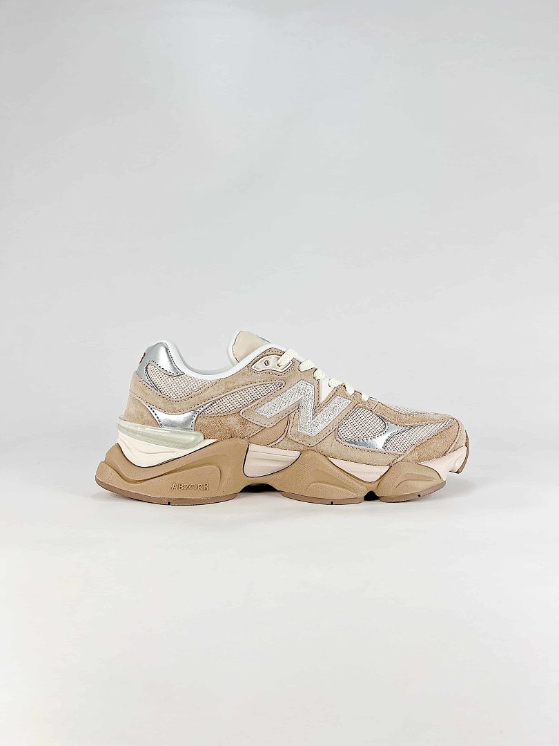 New Balance 9060 U9060ERM Beige Cream Silver Retro Chunky Sneakers for Women and Men
