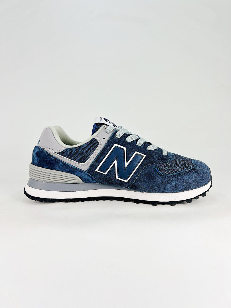 New Balance 574 Womens Mens Navy Blue Grey Retro Casual Sneakers