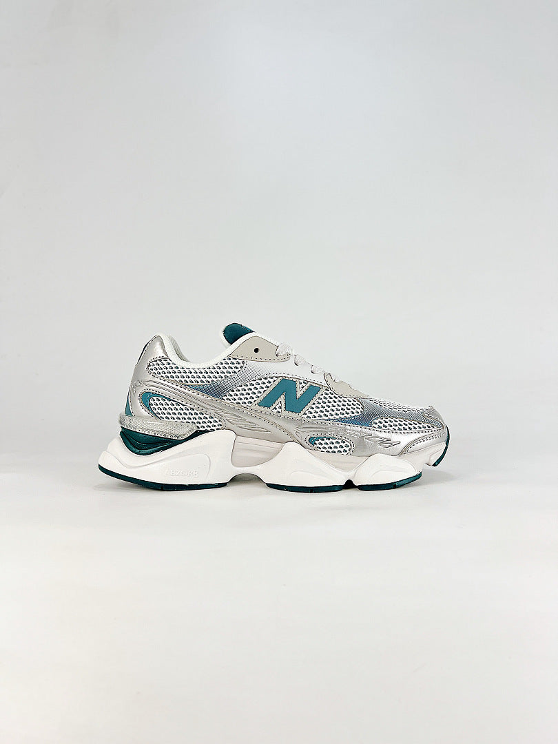 New Balance 9060 U90606BA Silver White Teal Retro Chunky Sneakers for Women and Men