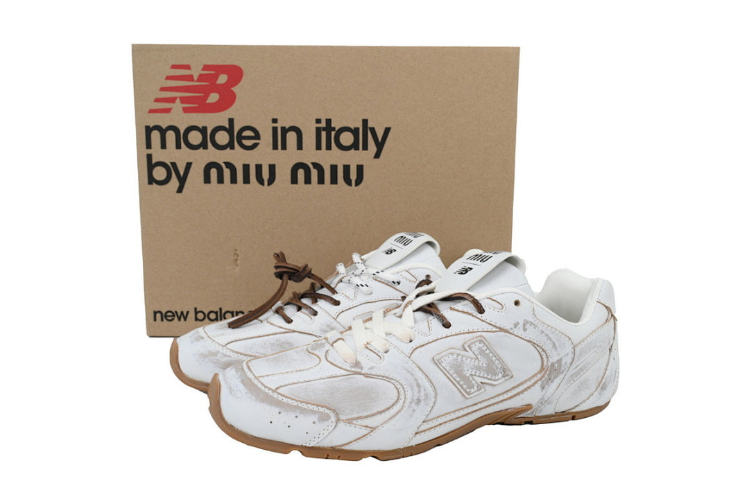 New Balance x Miu Miu 530 SL White Gum Distressed Retro Low Top Sneakers Women Men